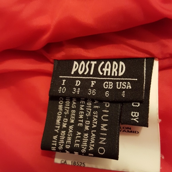 SOLD-POSTCARD Genuine Red Down Ski Jacket - Size 4 - Picture 4 of 8